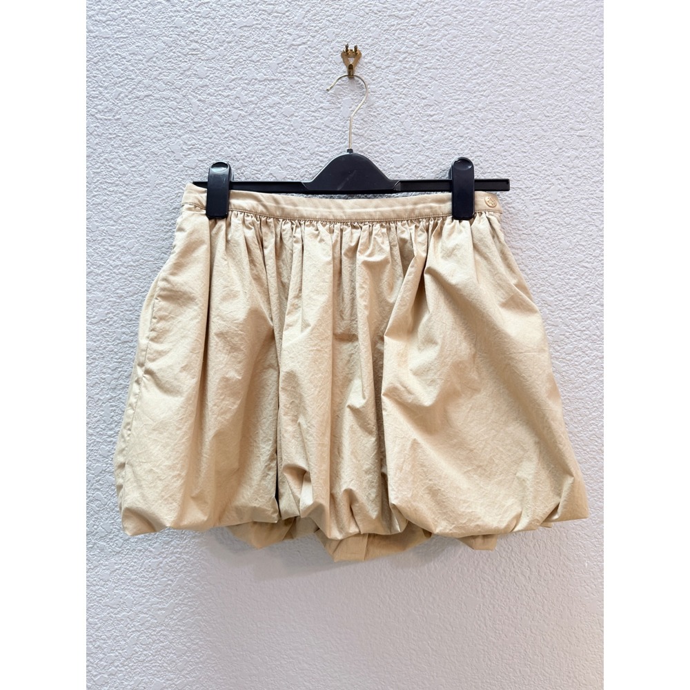 J. Crew Sz 4 Mini Bubble-Hem Skirt in Cotton Poplin in tan $98